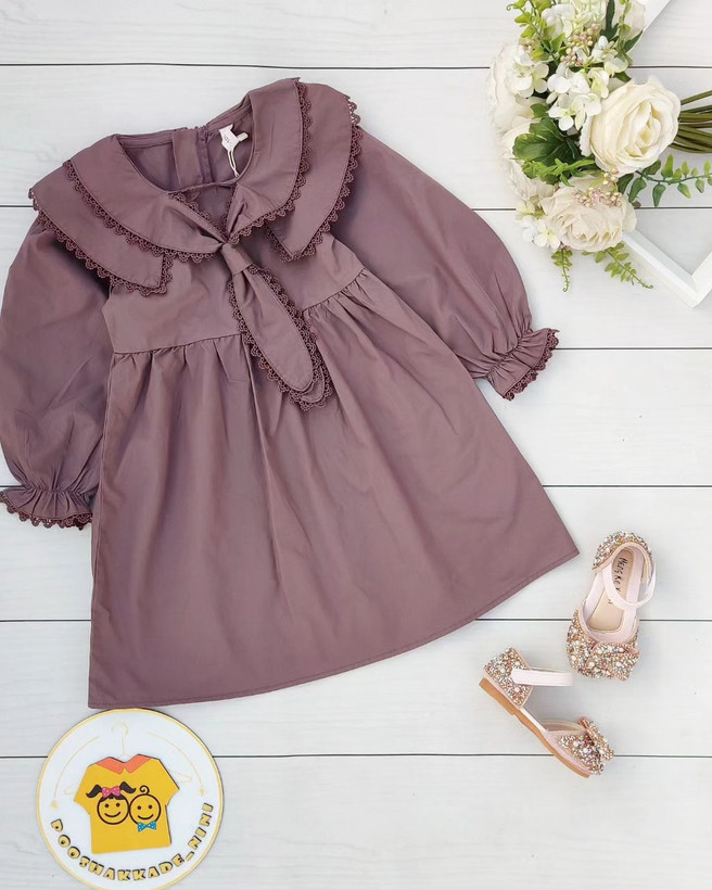 پیراهن یقه کراواتی دخترانه