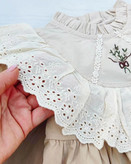 پیراهن دخترانه یقه خامه دوزی