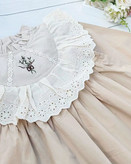 پیراهن دخترانه یقه خامه دوزی