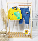 بلوز و شلوار جین تمساح بچگانه