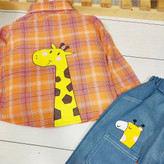 شومیز و شلوار جین پسرانه زرافه ای