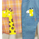 شومیز و شلوار جین پسرانه زرافه ای