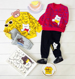 بلوز شلوار خرسی کبریتی بچگانه 006