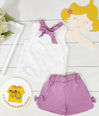 تاپ و شلوارک حریر دخترانه