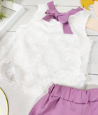 تاپ و شلوارک حریر دخترانه