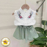 تاپ شلوارک گلدوزی دخترانه