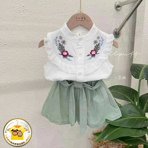 تاپ شلوارک گلدوزی دخترانه