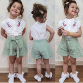 تاپ شلوارک گلدوزی دخترانه