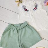 تاپ شلوارک گلدوزی دخترانه