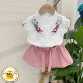 تاپ شلوارک گلدوزی دخترانه