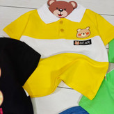 ست تیشرت یقه دار و شلوارک جین بچگانه مدل خرسی