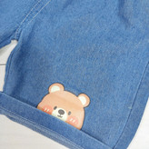 ست تیشرت یقه دار و شلوارک جین بچگانه مدل خرسی