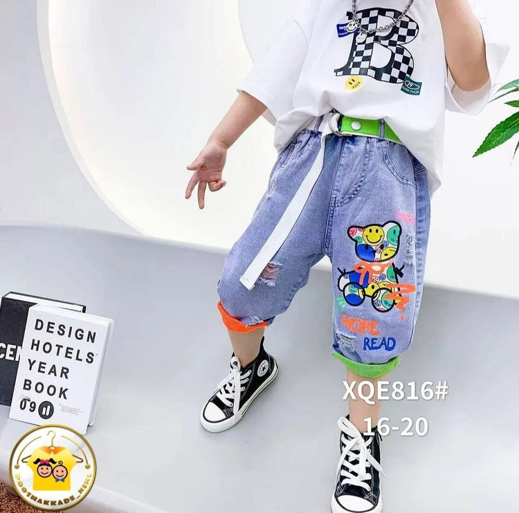 شلوارک جین زاپدار بچگانه