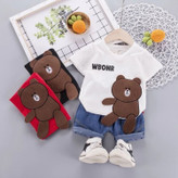 تیشرت و شلوارک بچگانه طرح خرسی برجسته