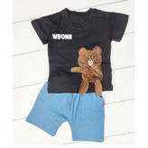 تیشرت و شلوارک بچگانه طرح خرسی برجسته