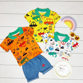 ست بلوز و شلوارک ماشینی بچگانه