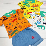 ست بلوز و شلوارک ماشینی بچگانه