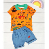 ست بلوز و شلوارک ماشینی بچگانه