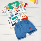 ست بلوز و شلوارک ماشینی بچگانه