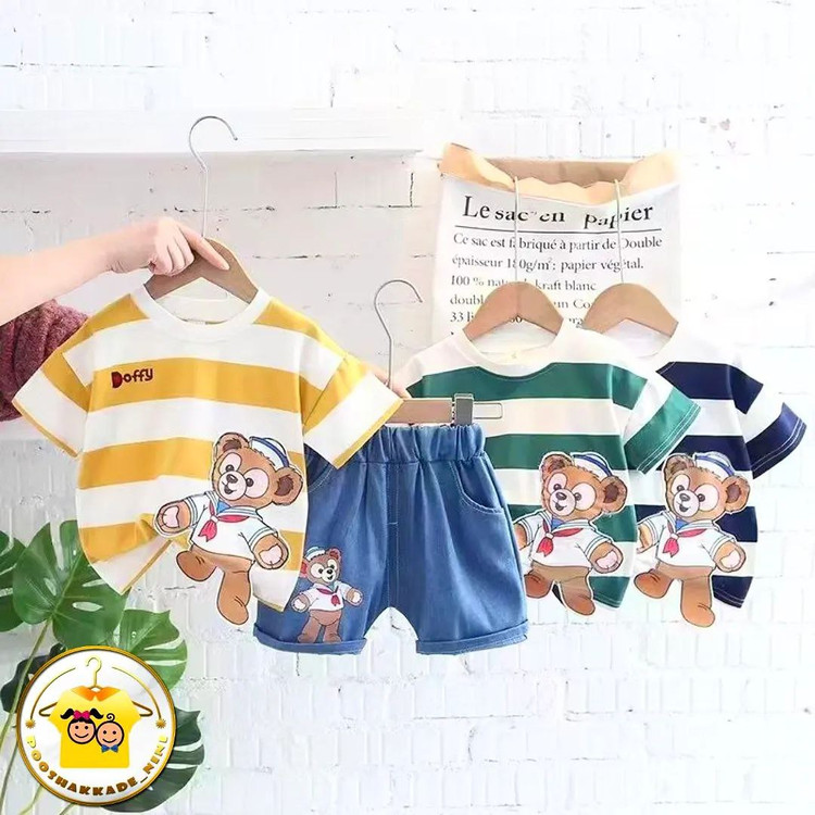 ست تیشرت و شلوارک بچگانه خرس داکفی