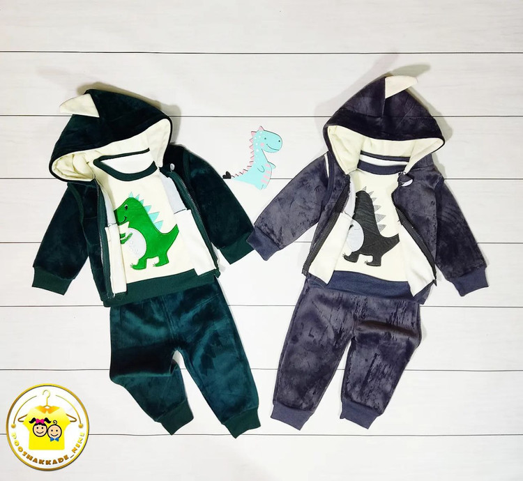 سه تکه مخمل دایناسوری بچگانه