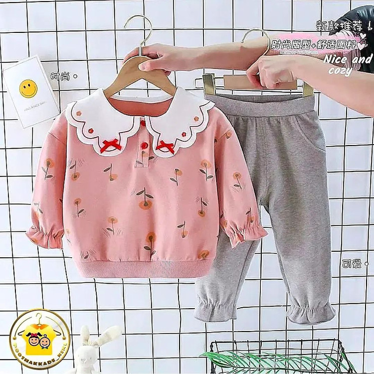 بلوز و شلوار گلدار دخترانه