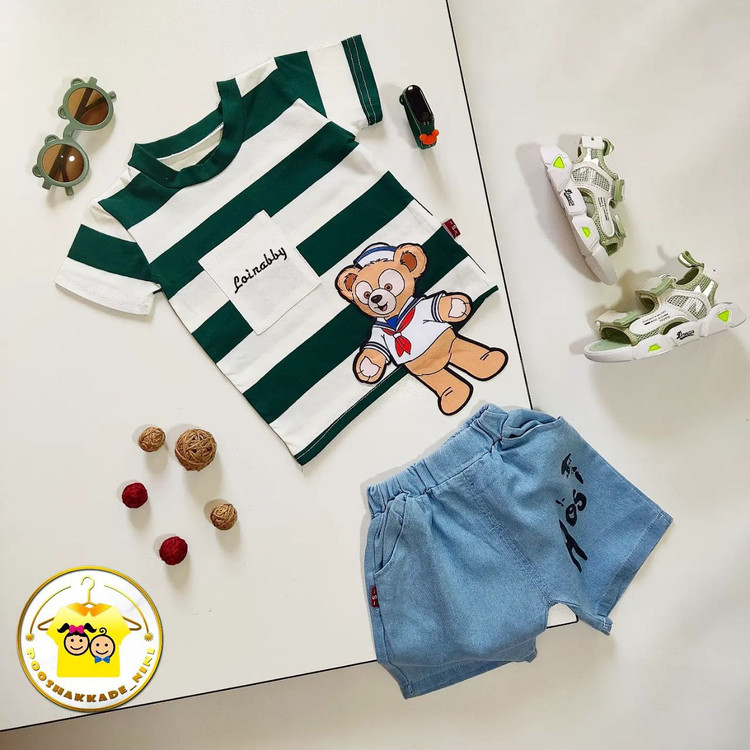 تیشرت شلوارک خرس ملوانی بچگانه