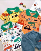 ست تیشرت شلوارک ماشینی بچگانه