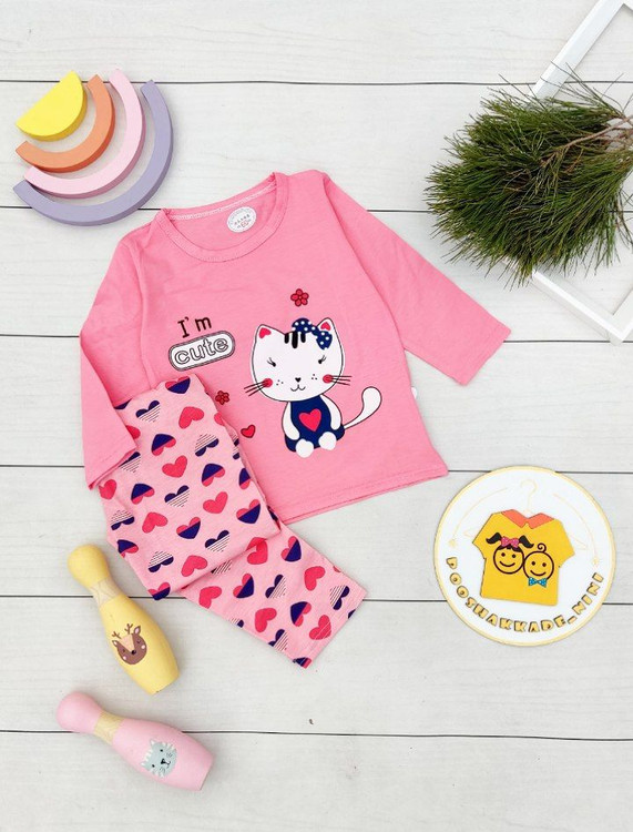 بلوز شلوار راحتی پیشی بچگانه