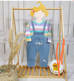 ست بلوز و بیلرسوت جین دخترانه