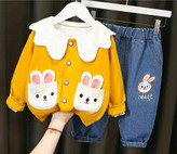 ست ژاکت و شلوار جین خرگوشی بچگانه