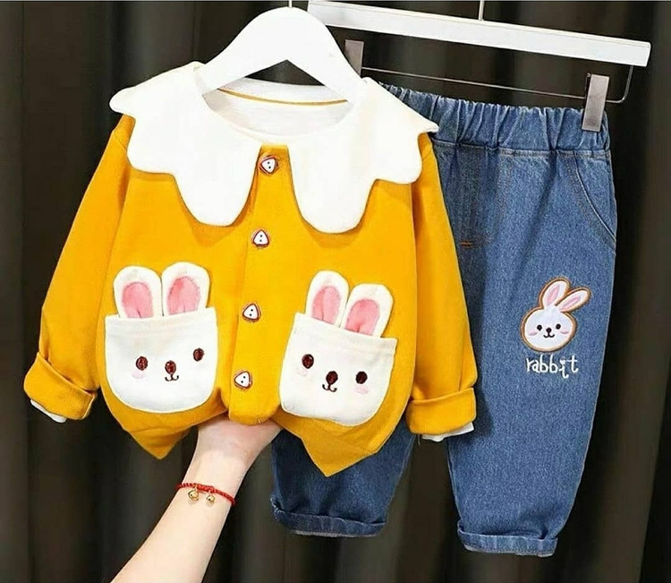 ست ژاکت و شلوار جین خرگوشی بچگانه 232