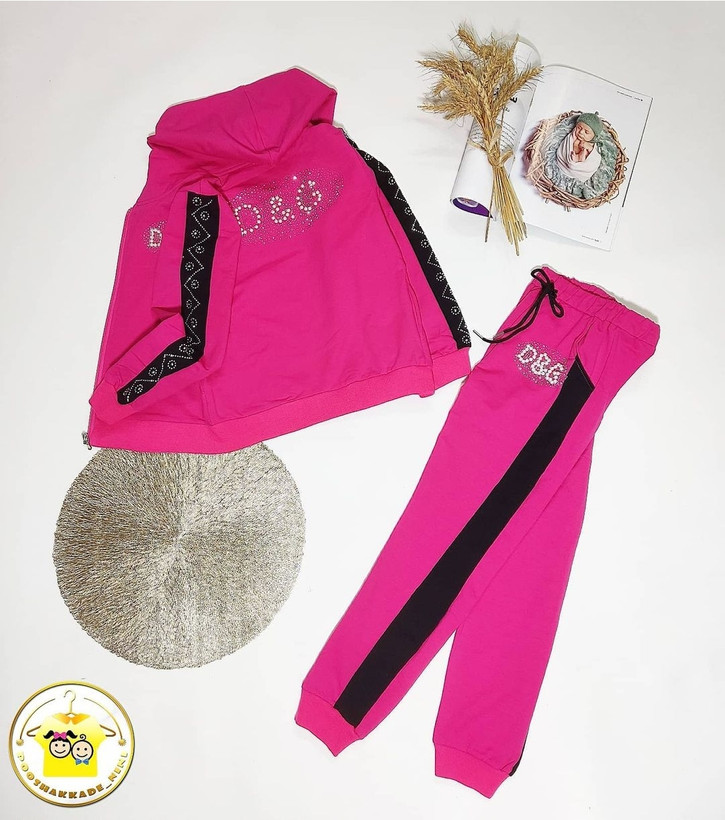 ست گرمکن سوییشرت و شلوار دخترانه مدل D&G
