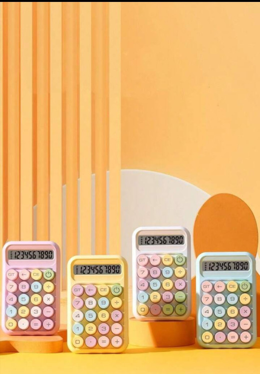 ماشین حساب پاستلی دکمه رنگی