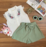 تاپ شلوارک گلدوزی دخترانه