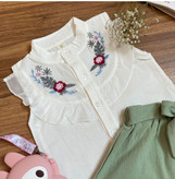 تاپ شلوارک گلدوزی دخترانه